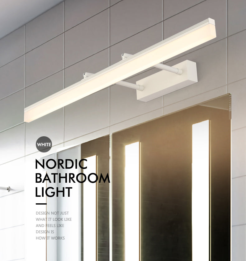 Simplicity Elongated Vanity Mirror Lights Metallic Wall Light Fixtures for Bathroom