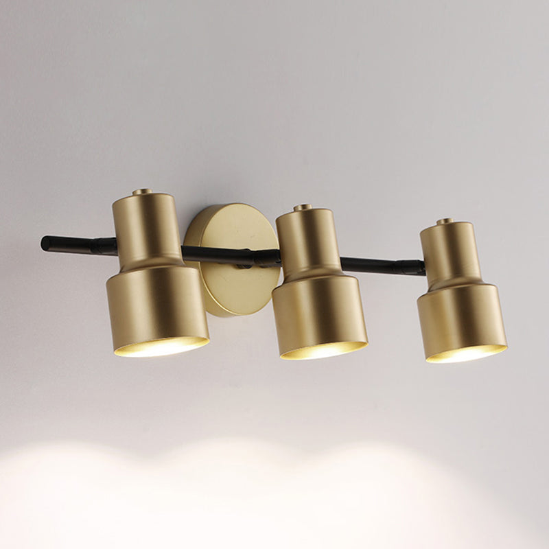 Gold LED Wall Light in Modern Concise Style Wrought Iron Rotatable Wall Sconce for Bathroom