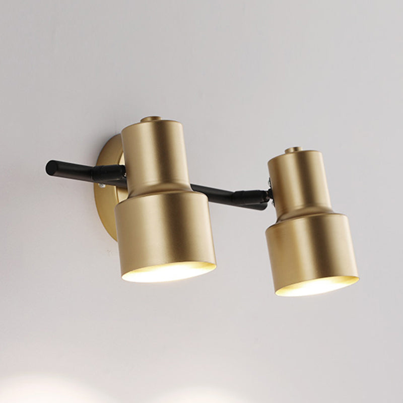 Gold LED Wall Light in Modern Concise Style Wrought Iron Rotatable Wall Sconce for Bathroom