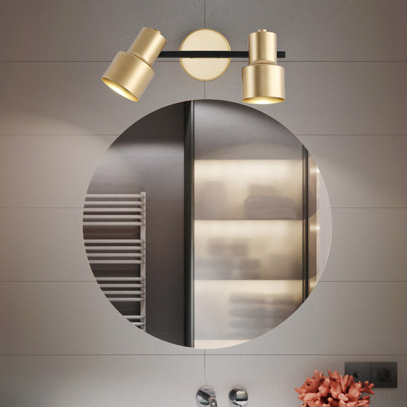Gold LED Wall Light in Modern Concise Style Wrought Iron Rotatable Wall Sconce for Bathroom
