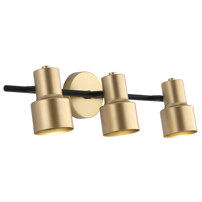 Gold LED Wall Light in Modern Concise Style Wrought Iron Rotatable Wall Sconce for Bathroom