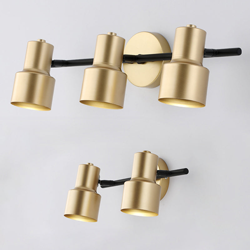 Gold LED Wall Light in Modern Concise Style Wrought Iron Rotatable Wall Sconce for Bathroom