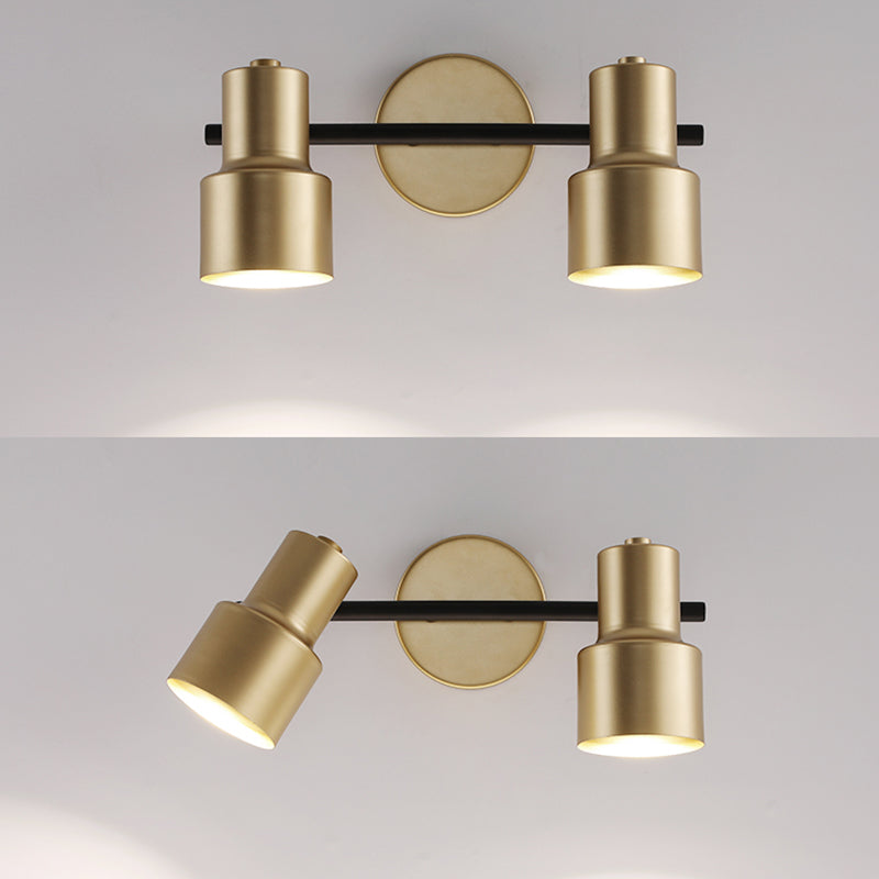 Gold LED Wall Light in Modern Concise Style Wrought Iron Rotatable Wall Sconce for Bathroom