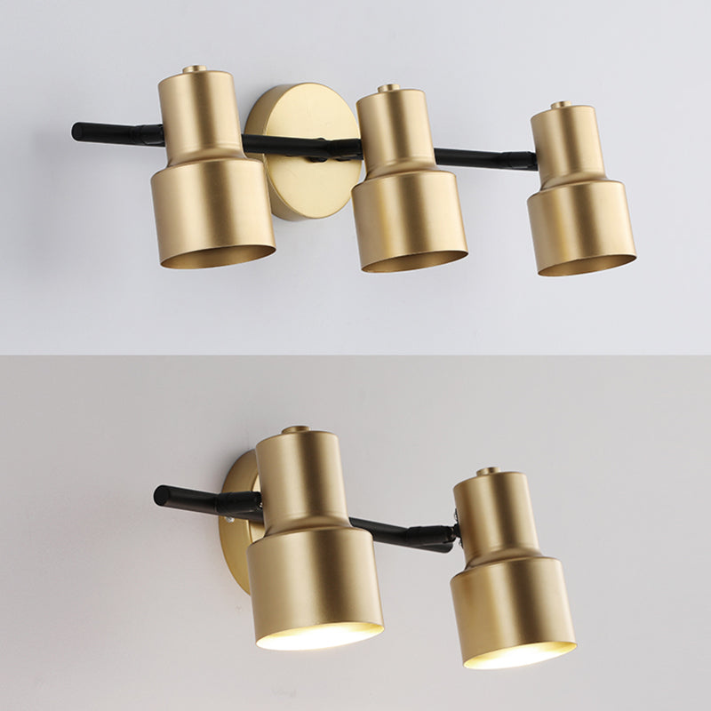 Gold LED Wall Light in Modern Concise Style Wrought Iron Rotatable Wall Sconce for Bathroom
