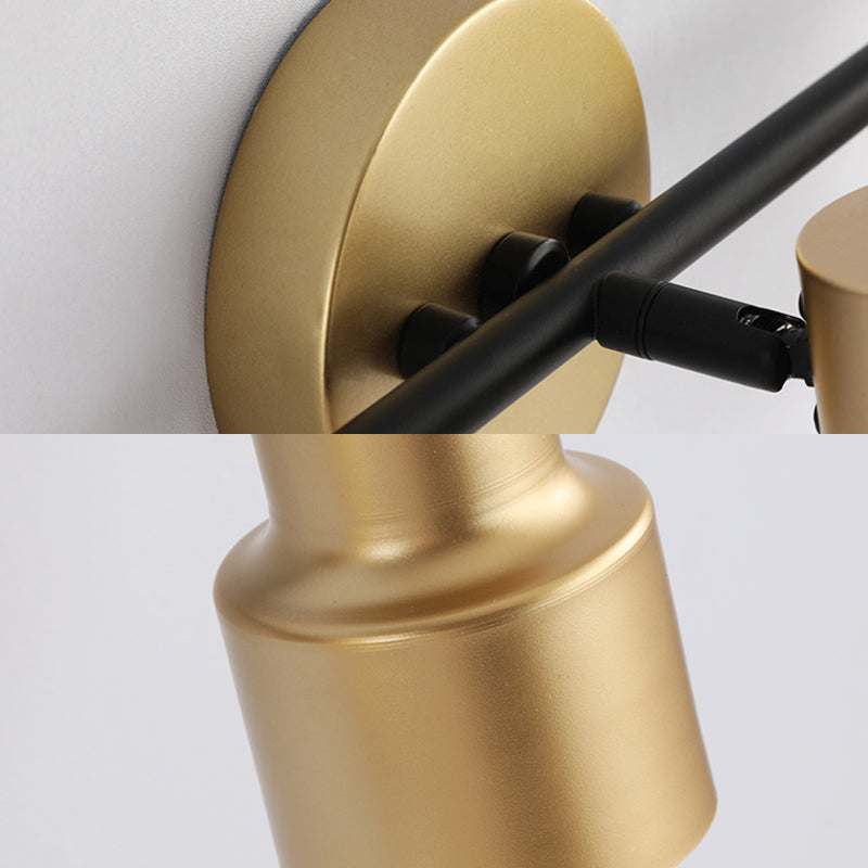 Gold LED Wall Light in Modern Concise Style Wrought Iron Rotatable Wall Sconce for Bathroom