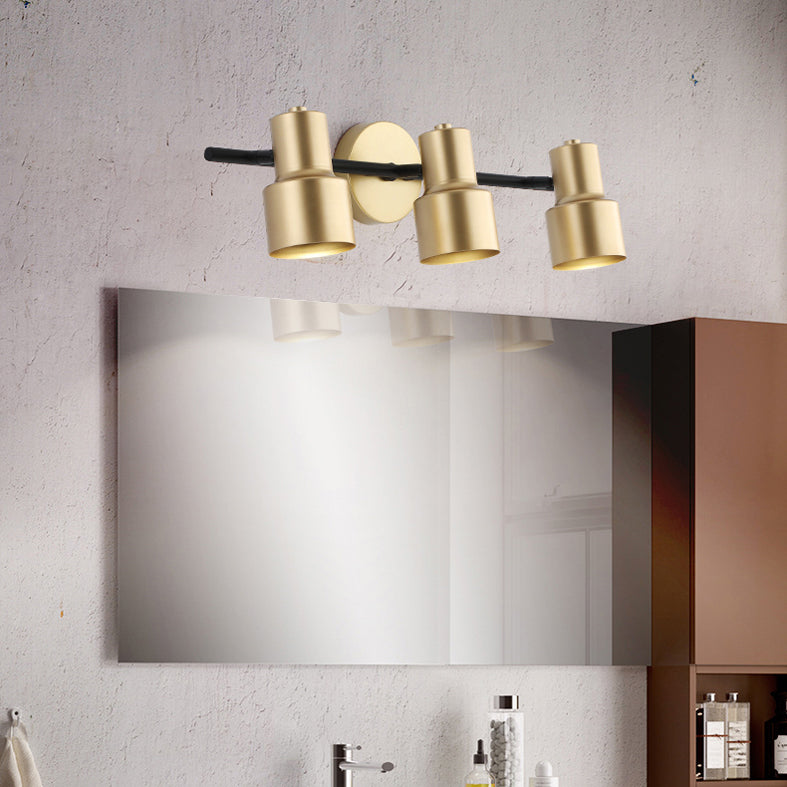 Gold LED Wall Light in Modern Concise Style Wrought Iron Rotatable Wall Sconce for Bathroom
