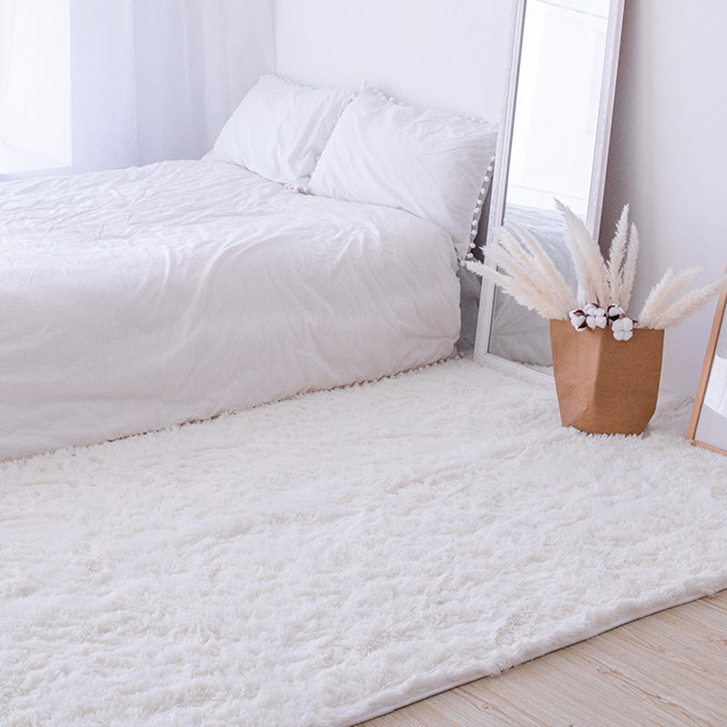 Round Elegant Solid Color Modern Carpet Polyester Plain Indoor Rug Stain Resistant Rug for Home Decor