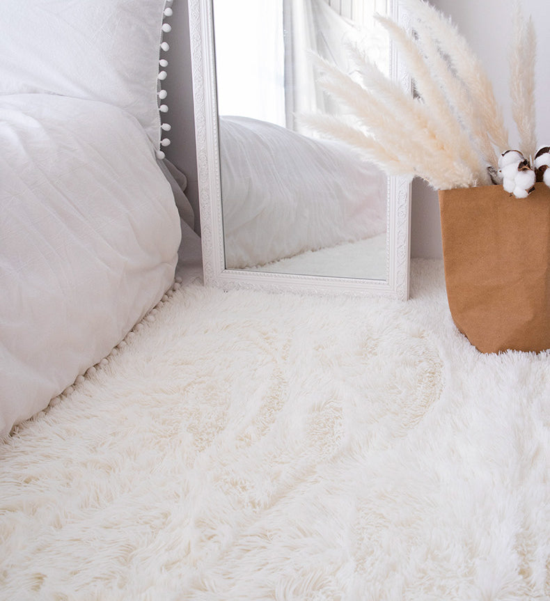 Round élégant couleur unie moderne tapis moderne Polyester un tapis d'intérieur pain, tapis résistant aux taches pour la décoration intérieure