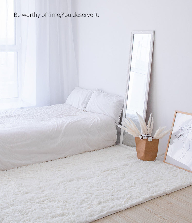 Round élégant couleur unie moderne tapis moderne Polyester un tapis d'intérieur pain, tapis résistant aux taches pour la décoration intérieure