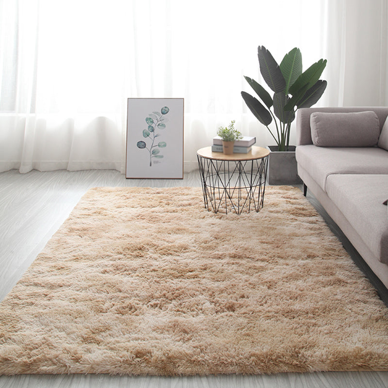 Color Mixed Home Decoration Carpet Contemporary Tie-Dye Effect Area Rug Polyester with Non-Slip Backing Rug