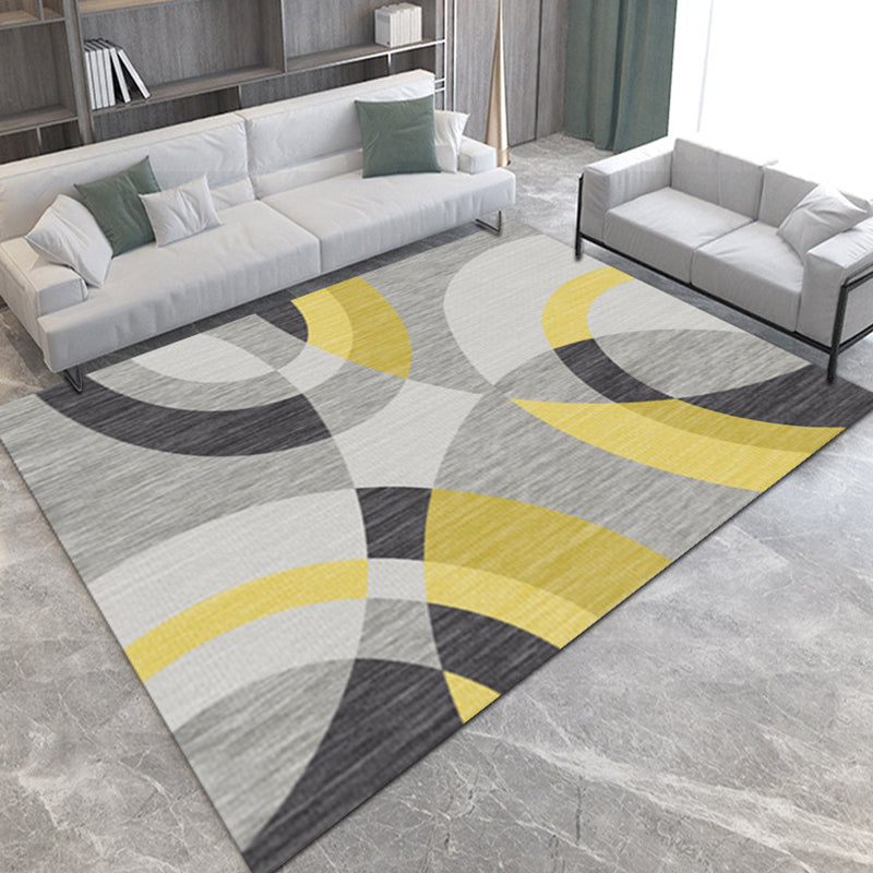 Creative Geometry Design Indoor Rug Multicolored Modern Area Carpet Polyester Stain Resistant Rug for Home Decoration