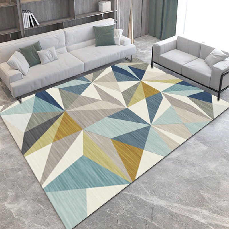 Creative Geometry Design Indoor Rug Multicolored Modern Area Carpet Polyester Stain Resistant Rug for Home Decoration