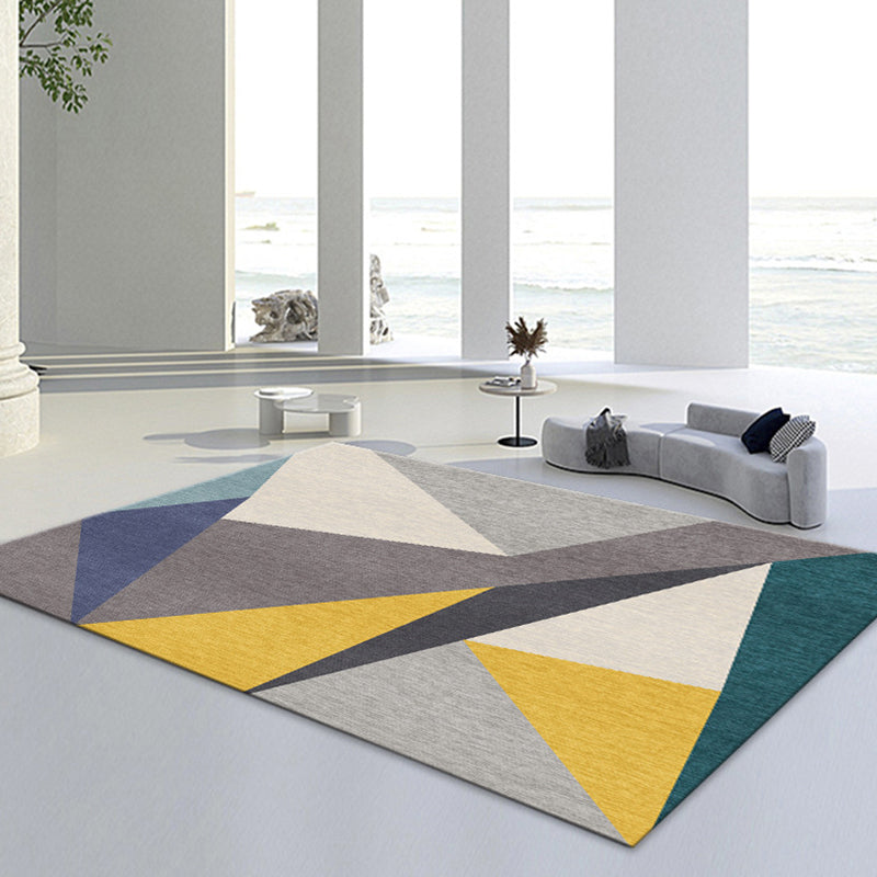 Individuality Geometry Pattern Rug Luxury Contemporary Polyester Area Rug Friendly Washable Carpet for Home Decoration