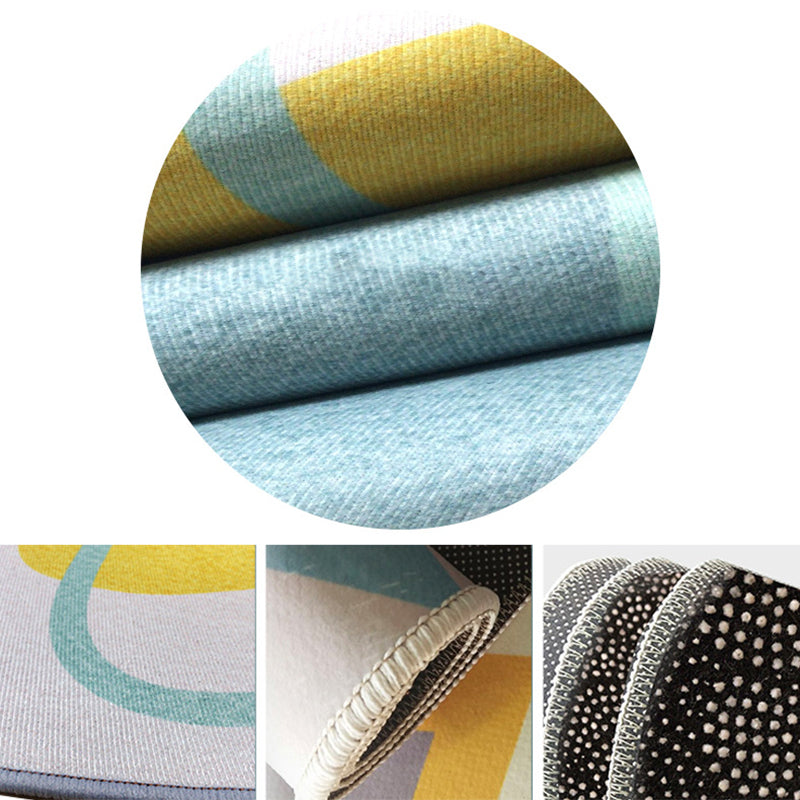 Trendy Simple Living Room Rug Modern Asymmetrical Graphic Design Rug Polyester Stain Resistant Non-Slip Backing Carpet