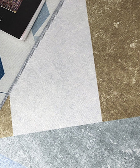Simplicity Geometry Design Rug Modern Decorative Polyester Carpet Stain Resistant Rectangle Rug for Home Decoration