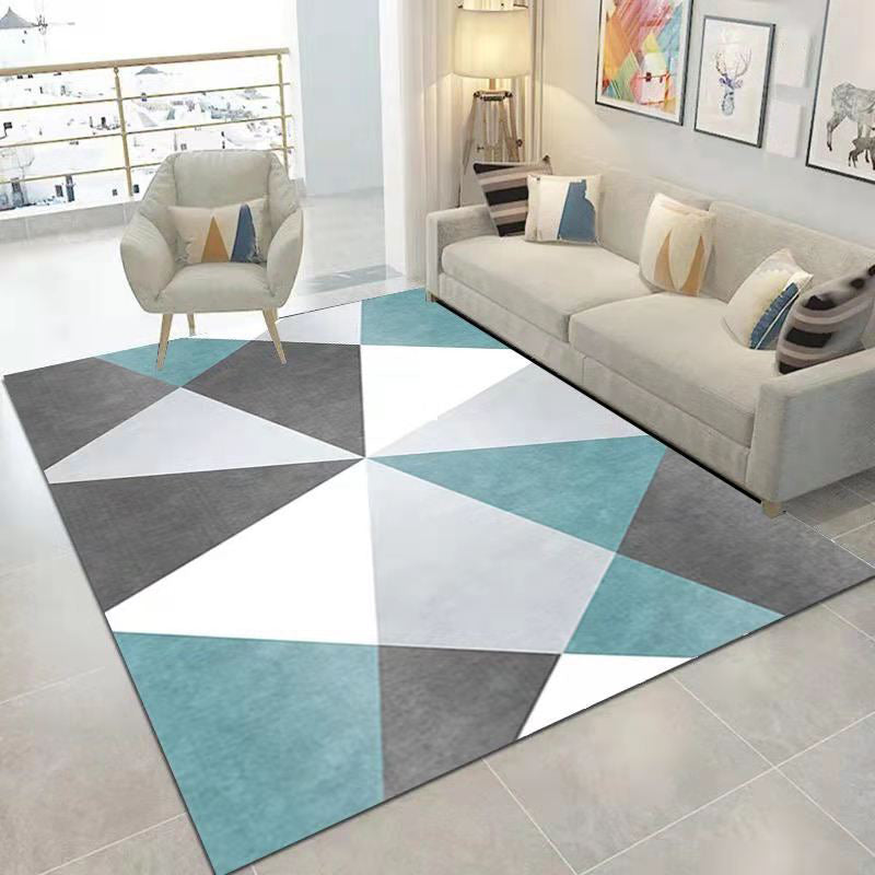 Funky Triangle Design Indoor Rug Individuality Modern Area Rug Polyester Anti-Slip Backing Carpet for Home Decoration