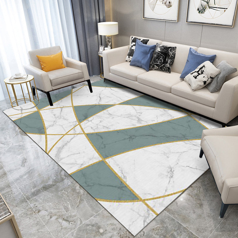 Trendy binnentapijt met marmeren print Veelkleurige eenvoud Polyester binnentapijt Antislip achtervlaktapijt voor woondecoratie
