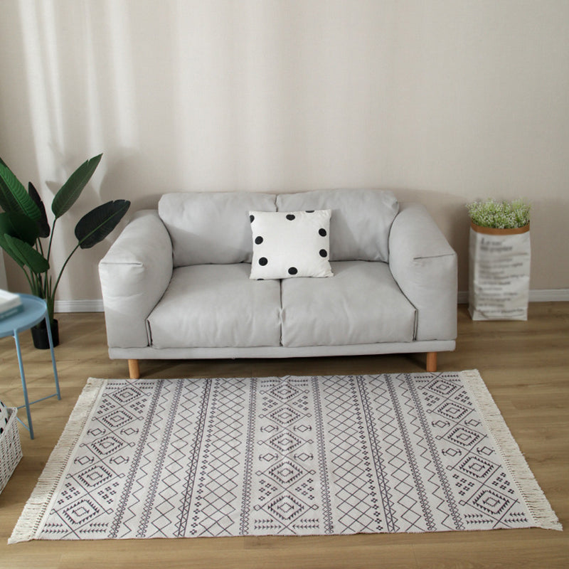 Minimalist Normatic Tribe Rug Multicolor Cotton Area Carpet Easy Care Rug for Home Decoration