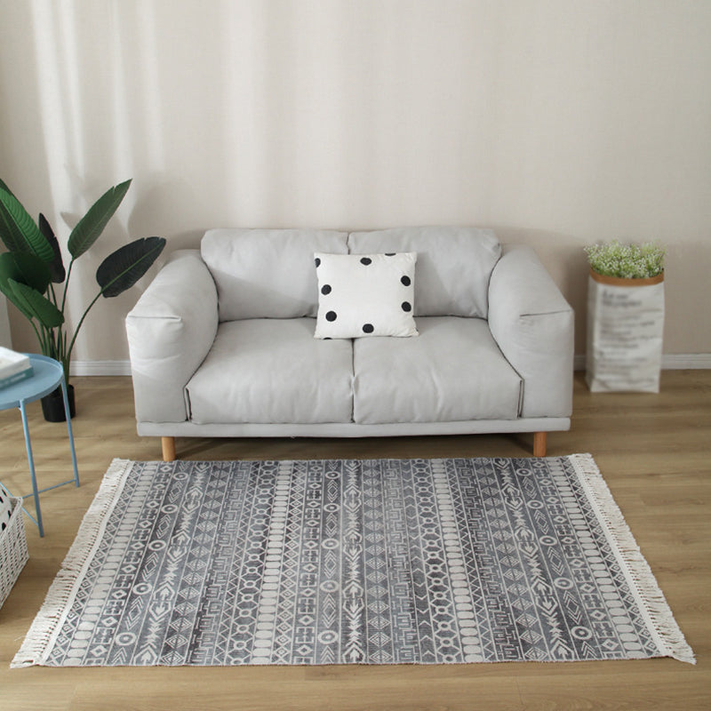 Minimalist Normatic Tribe Rug Multicolor Cotton Area Carpet Easy Care Rug for Home Decoration