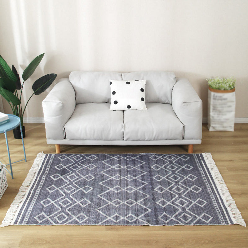 Multicolor Modern Indoor Rug Cotton Normatic Tribe Carpet Easy Care Rug for Home Decoration
