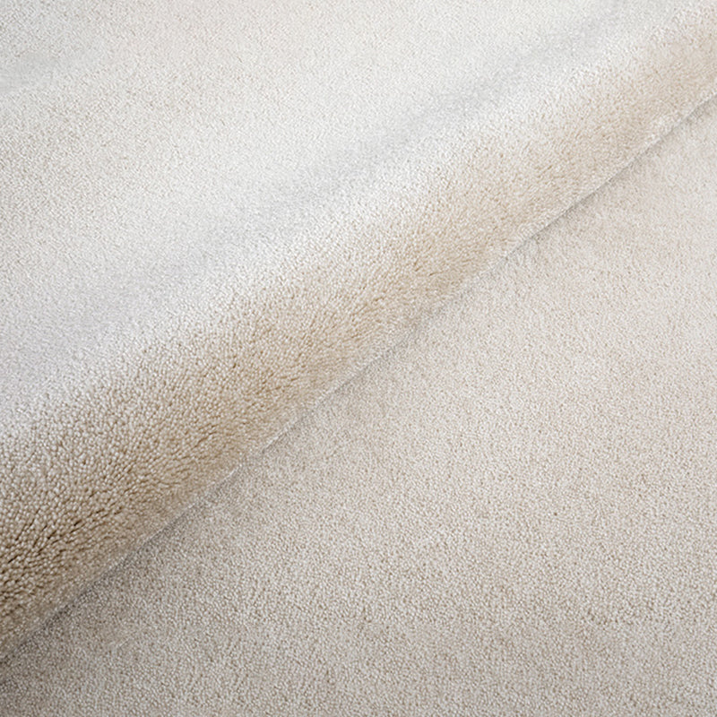 Round Gray Color Plain Rug Polyester Contemporary Anti-Slip Backing Indoor Rug for Living Room