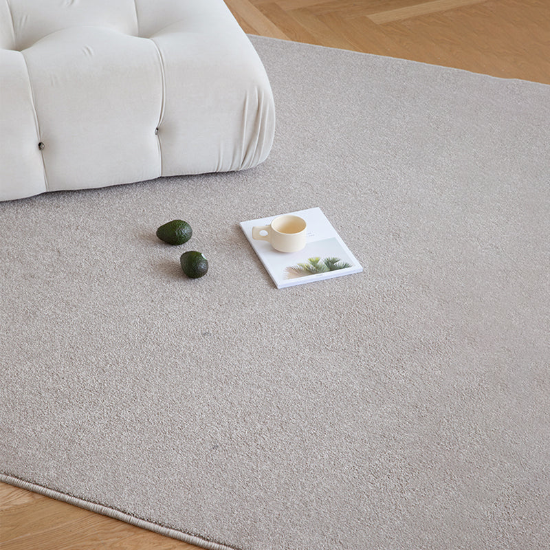 Grey Tone Simple Area Carpet Polyester Solid Indoor Rug Anti-Slip Backing Carpet for Living Room