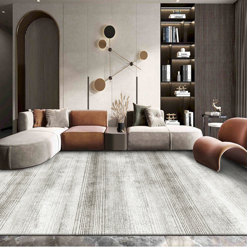 Grey Tone Modern Area Carpet Polyester Mottled Effect Indoor Rug Anti-Slip Backing Carpet for Living Room