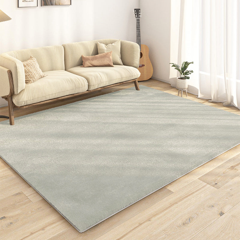 Light Color Simplicity Area Rug Polyester Solid Rug Non-Slip Backing Indoor Rug for Living Room