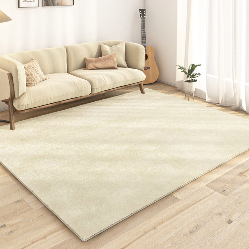Light Color Simplicity Area Rug Polyester Solid Rug Non-Slip Backing Indoor Rug for Living Room