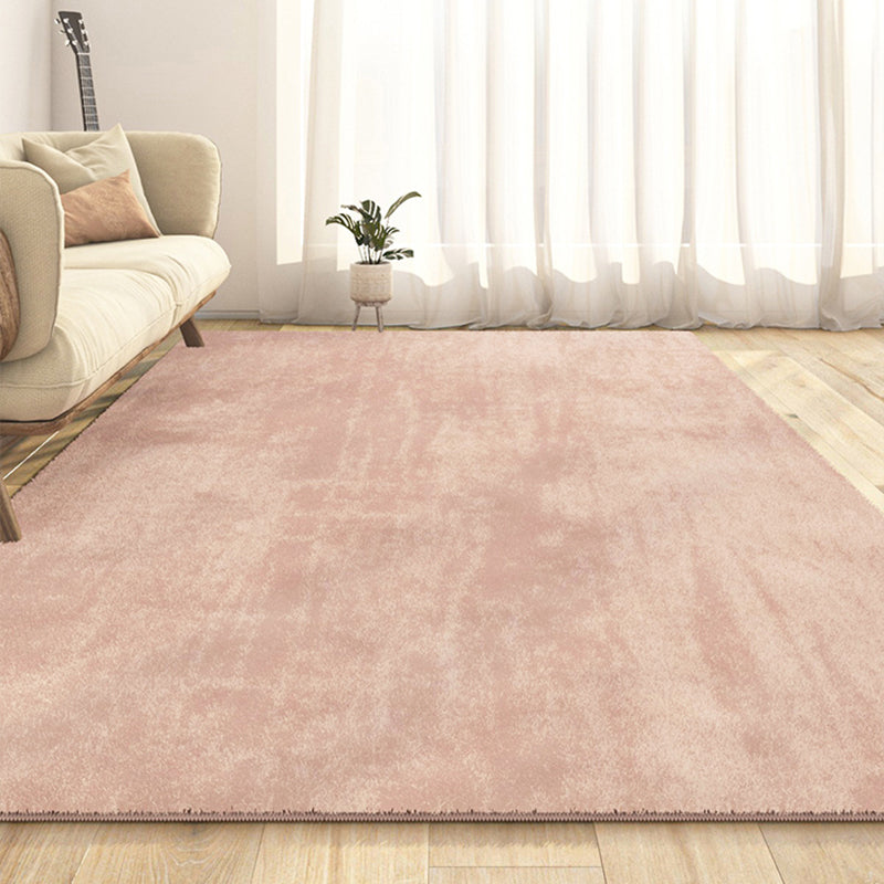 Light Color Simplicity Area Rug Polyester Solid Rug Non-Slip Backing Indoor Rug for Living Room
