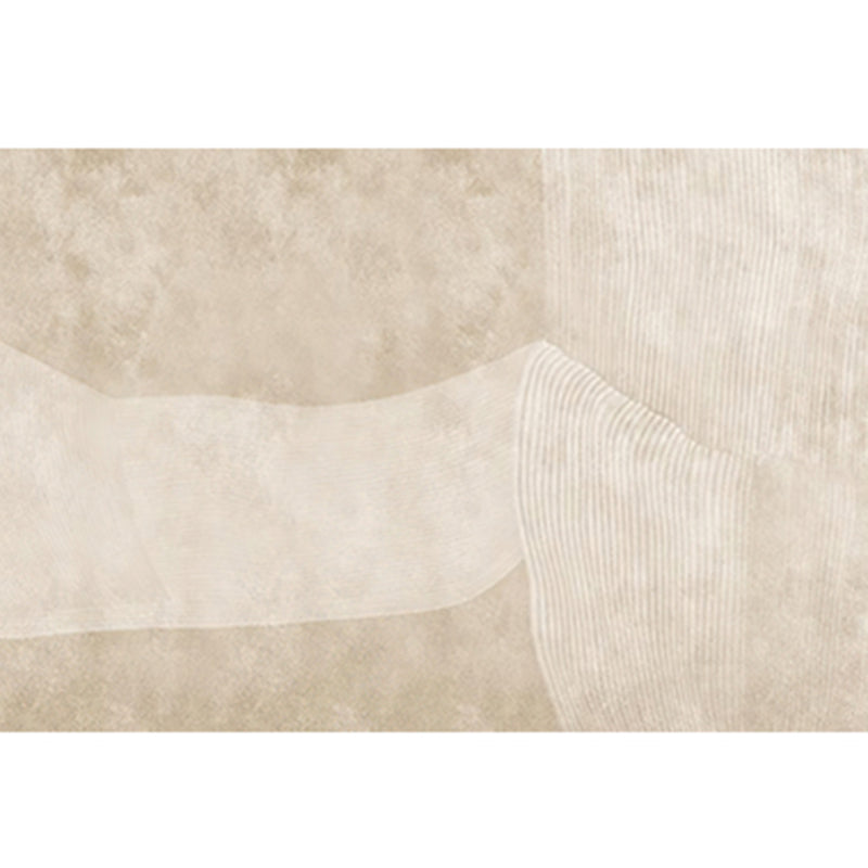 Modern Simple Stripe Rug Apricot Tone Polyester Carpet Stain Resistant Indoor Rug for Home Decoration