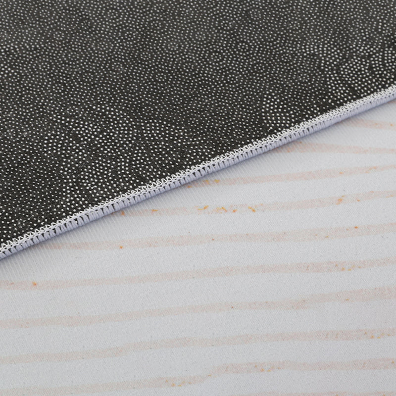 Modern Simple Stripe Rug Apricot Tone Polyester Carpet Stain Resistant Indoor Rug for Home Decoration