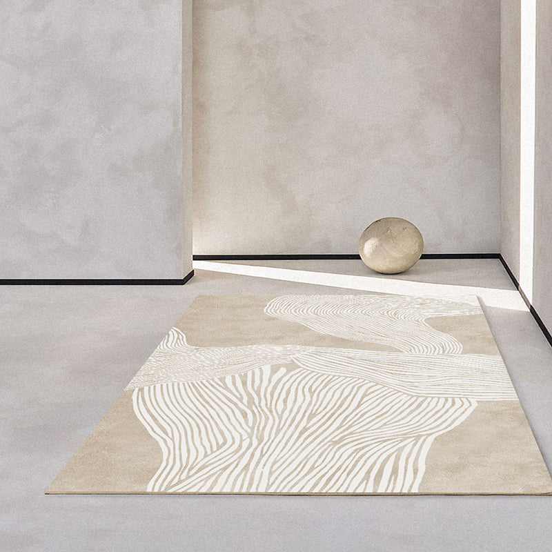 Couleur solide élégante Polyester moderne Polyester Bandeau à bande intérieure Rapis résistant aux taches pour la décoration intérieure