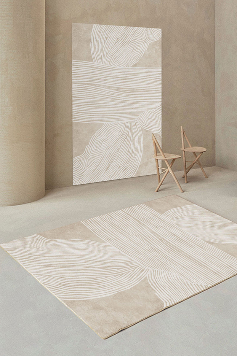 Couleur solide élégante Polyester moderne Polyester Bandeau à bande intérieure Rapis résistant aux taches pour la décoration intérieure