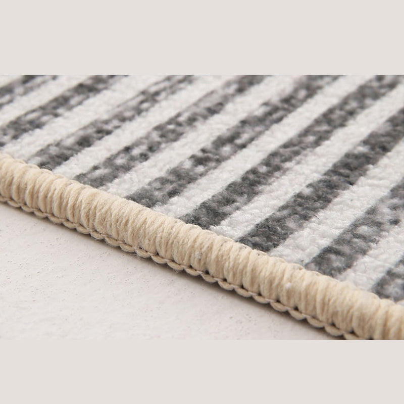 Yellow Tone Modern Area Carpet Polyester Banded Indoor Rug Anti-Slip Backing Carpet for Home Decor