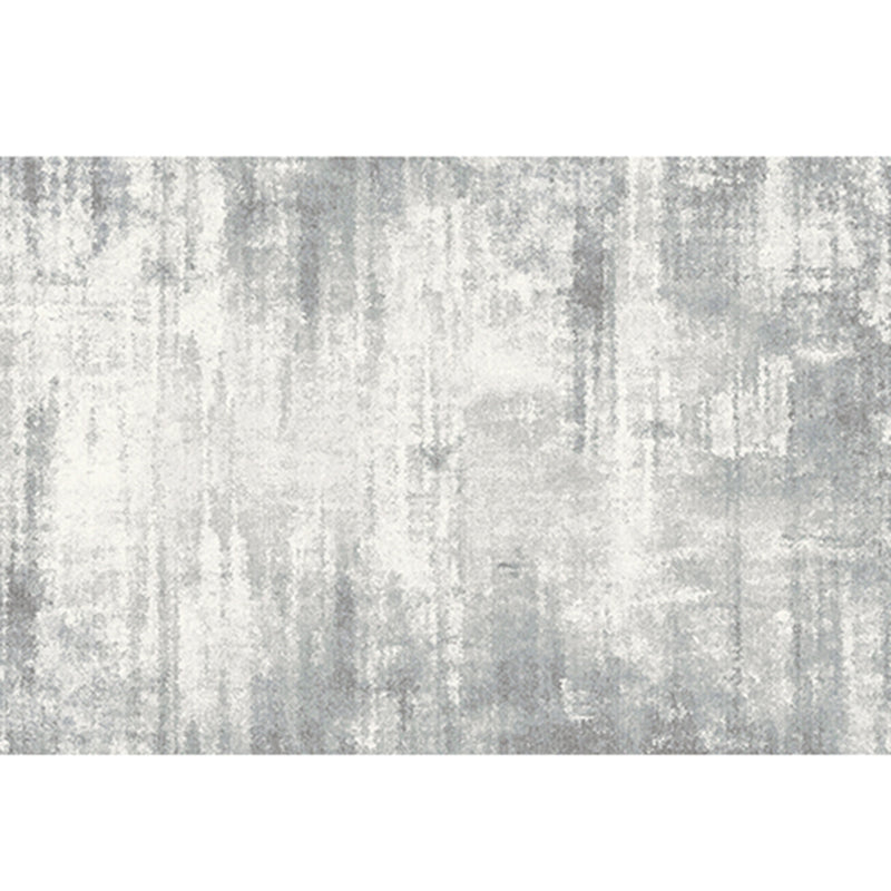 Grey Tone Geometric Lines Rug Polyester Relaxing Anti-Slip Backing Indoor Rug for Living Room