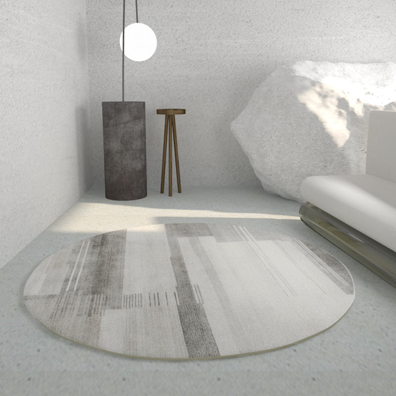 Tone abricot rond Rapier intérieur décontracté Polyester Lignes géométriques Rapis de support non glissant tapis intérieur pour le salon