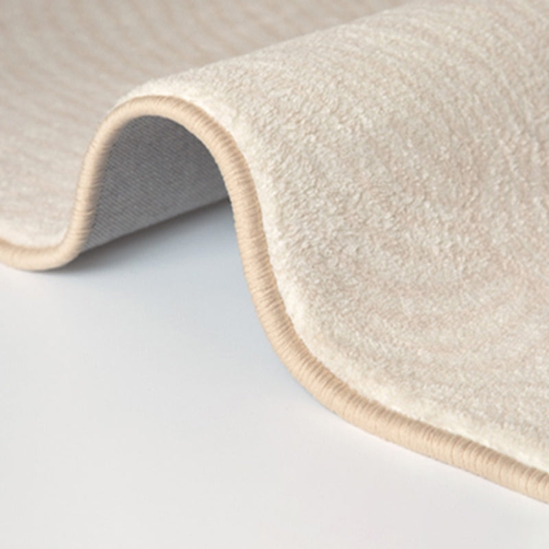 Apricot Tone Simple Area Rug Polyester Color Block Print Rug Non-Slip Backing Indoor Rug for Living Room