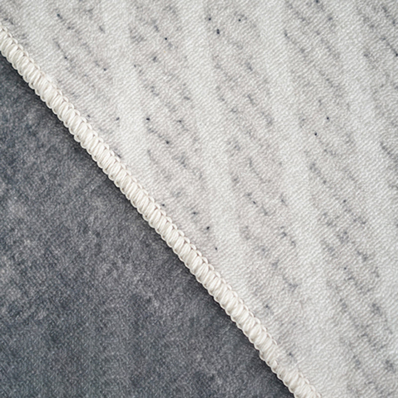 Simple Solid Color Comfort Rug Polyester Stripe Printing Area Rug Non-Slip Backing Carpet for Living Room