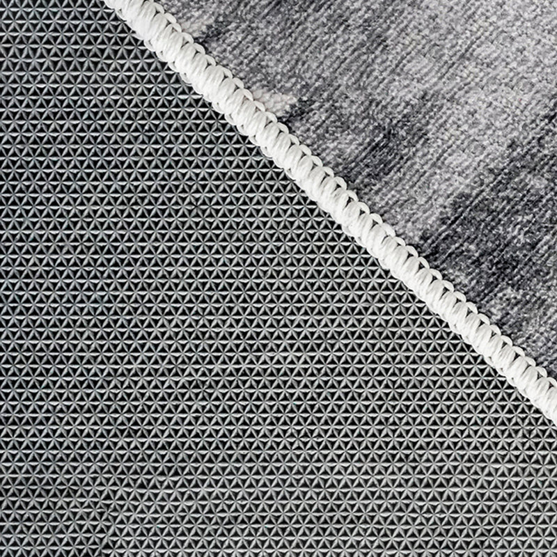 Grey Tone Modern Area Rug Polyester Stripe Print Rug Non-Slip Backing Indoor Rug for Home Decor