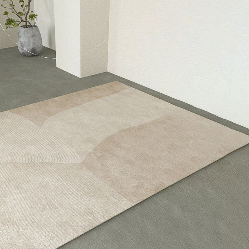 Light Color Simple Area Rug Polyester Abstractic Lines Rug Non-Slip Backing Indoor Rug for Living Room