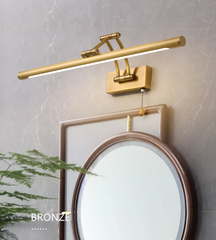 A mediados de siglo Modern Cilíndrico Flush Monte Murón Splecha de tocador de tocador montada en la pared de cobre para el baño