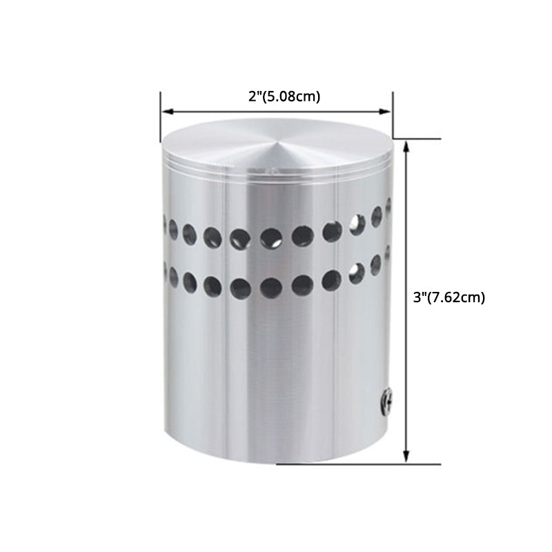 2.8" H Cylindrical Sliver Mini LED Wall Sconce Modern Style Creative RGB Wall Mount Lamp for Aisle Hallway
