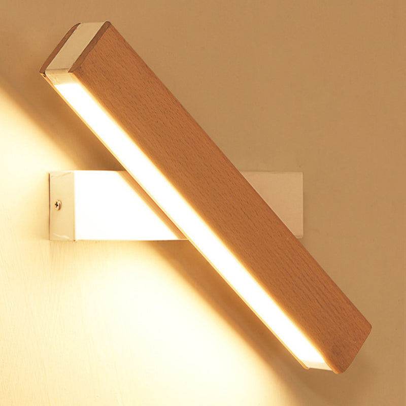 Luminaires d'éclairage mural en bois rectangulaire moderne luminaire mural pour chambre à coucher
