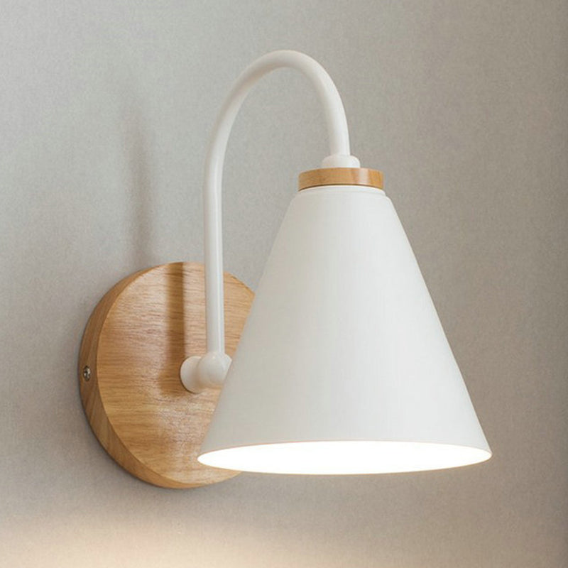 Minimalismo a 1 luce Lampada da parete in stile nordico Metal Design Aiveck Design Cone Shade Sconce Lights per camera da letto