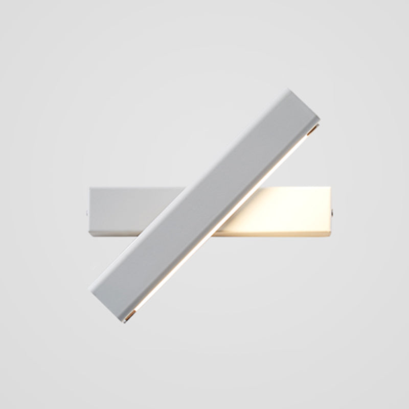 Rectangular Aluminium Rotatable Wall Sconce in Modern Concise Style Wrought Iron LED Wall Light with Wooden Decoration