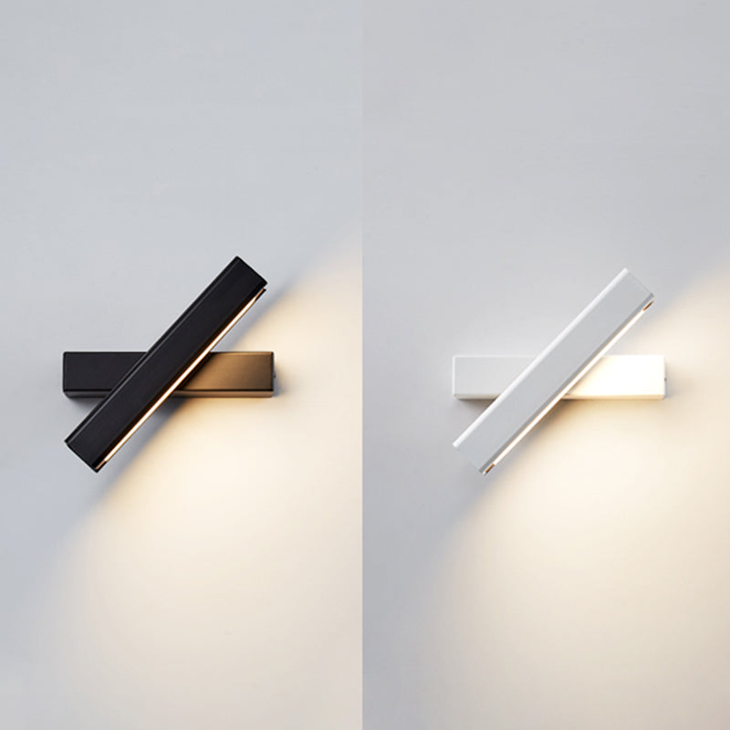 Rectangular Aluminium Rotatable Wall Sconce in Modern Concise Style Wrought Iron LED Wall Light with Wooden Decoration