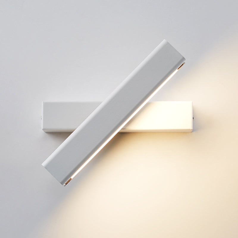 Rectangular Aluminium Rotatable Wall Sconce in Modern Concise Style Wrought Iron LED Wall Light with Wooden Decoration