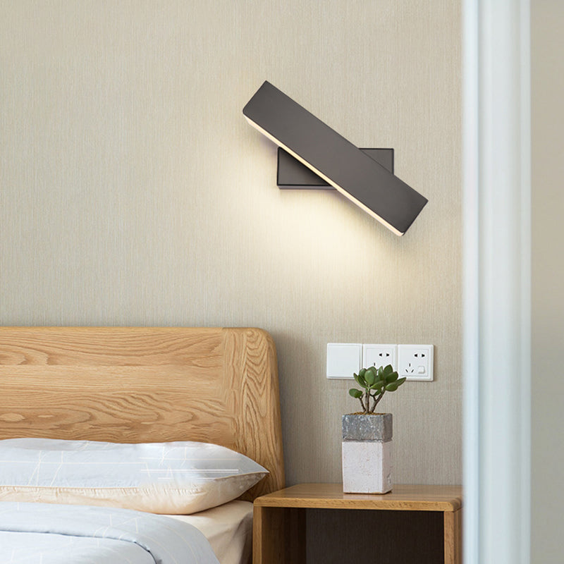 Rectangular Aluminium Rotatable Wall Sconce in Modern Concise Style Wrought Iron Wall Light with Acrylic Shade