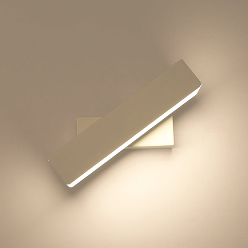Rectangular Aluminium Rotatable Wall Sconce in Modern Concise Style Wrought Iron Wall Light with Acrylic Shade